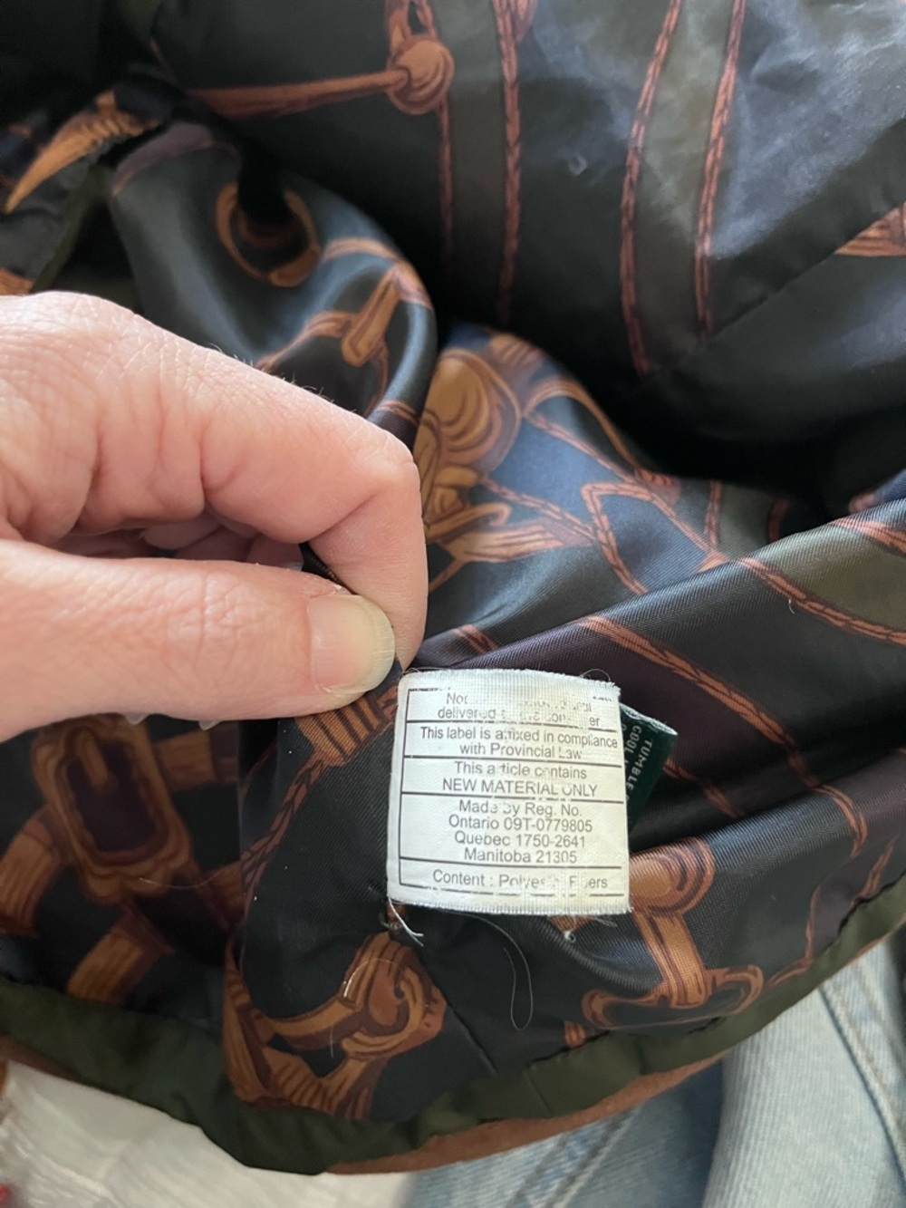 Lauren Ralph Lauren Equestrian Print Lined Quilted Barn Jacket Large - Picture 13 of 16